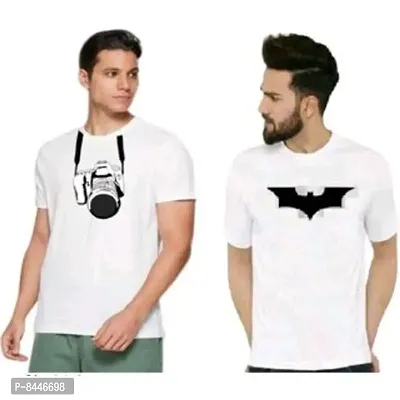 Classic Polyester Printed Tshirt for Men, Pack of 2