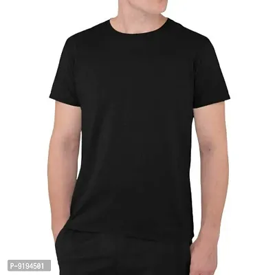 Plain Black Tshirt For Men-thumb0