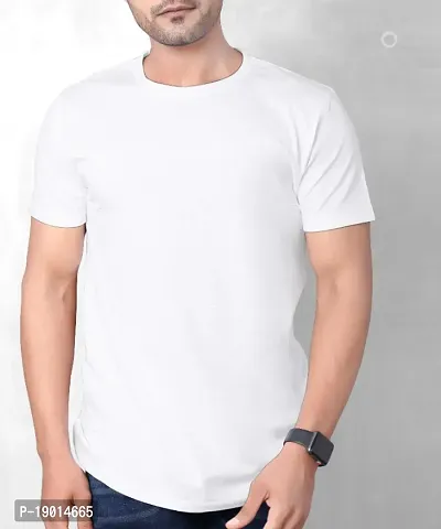 Regular White Plain T Shirt-thumb0