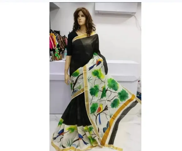 Trending Cotton Saree with Blouse piece 