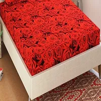 PCOTT Prime Collection 144TC 3D Printed Polycotton Double Bedsheet with 2 Pillow Covers (Multicolour, Size 87 x 87 Inch) - Multi Roses 3D2-thumb1