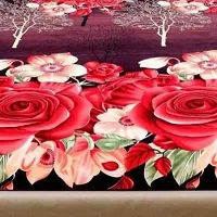 PCOTT Prime Collection 144 TC Polycotton 3D Printed Double Bedsheet with 2 Pillow Covers (Multicolour, Size 90 x 90 Inch) - Maroon with Red Roses 3D2-thumb3