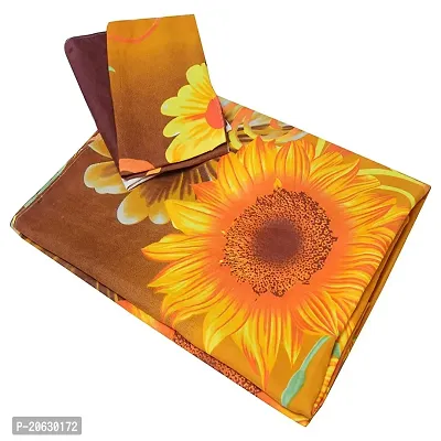 PCOTT Prime Collection 144TC 3D Printed Polycotton Double Bedsheet with 2 Pillow Covers (Multicolour, Size 87 x 87 Inch) - Sunflower 3D1-M-thumb2