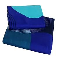 PCOTT Prime Collection 144 TC Polycotton 3D Printed Double Bedsheet with 2 Pillow Covers (Multicolour, Size 90 x 90 Inch) - Blue with Multi Circles 3D3-thumb2