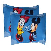 PCOTT Prime Collection 144TC 3D Printed Polycotton Double Bedsheet with 2 Pillow Covers (Multicolour, Size 87 x 87 Inch) - Mickey Mouse 3D4-thumb2