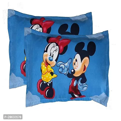 PCOTT Prime Collection 144TC 3D Printed Polycotton Double Bedsheet with 2 Pillow Covers (Multicolour, Size 87 x 87 Inch) - Mickey Mouse 3D4-thumb3