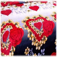 PCOTT Prime Collection 144 TC Polycotton 3D Printed Double Bedsheet with 2 Pillow Covers (Multicolour, Size 90 x 90 Inch) - Red Roses Heart 3D4-thumb1