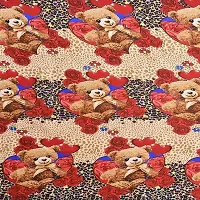 PCOTT Prime Collection 144TC 3D Printed Polycotton Double Bedsheet with 2 Pillow Covers (Multicolour, Size 87 x 87 Inch) - Teddy Bear 3D-M-thumb3