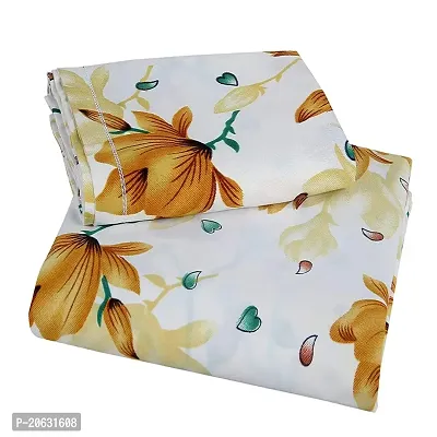 PCOTT Prime Collection 144TC 3D Printed Polycotton Double Bedsheet with 2 Pillow Covers (Multicolour, Size 87 x 87 Inch) - White with Yellow Flowers 3D3-thumb2