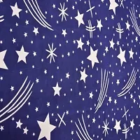 PCOTT Prime Collection 144TC 3D Printed Polycotton Double Bedsheet with 2 Pillow Covers (Multicolour, Size 87 x 87 Inch) - Blue with Stars 3D3-thumb2