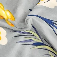 PCOTT Prime Collection 160 TC Supersoft Glace Cotton King Size Elastic Fitted Double Bedsheet with 2 Pillow Covers (Multicolour, Size 72 x 78 Inch) - Grey Tulip - Gold Fitted-thumb2