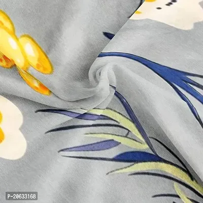 PCOTT Prime Collection 160TC Supersoft Glace Cotton Double Bedsheet with 2 Pillow Covers (Multicolour 90 x 90 Inch) - Grey Tulip 1 - Gold-thumb3