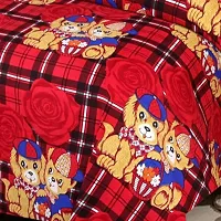 PCOTT Prime Collection 144TC 3D Printed Polycotton Double Bedsheet with 2 Pillow Covers (Multicolour, Size 87 x 87 Inch) - Red with Cartoons 3D2-thumb3