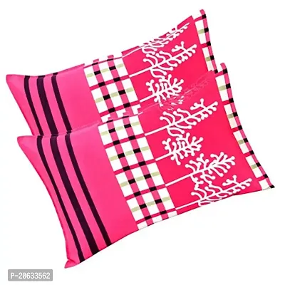 PCOTT Prime Collection 144TC 3D Printed Polycotton Double Bedsheet with 2 Pillow Covers (Multicolour, Size 87 x 87 Inch) - Pink with Tree 3D-M-thumb2