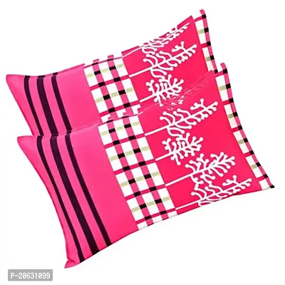 PCOTT Prime Collection 144TC 3D Printed Polycotton Double Bedsheet with 2 Pillow Covers (Multicolour, Size 87 x 87 Inch) - Pink with Tree 3D-thumb2