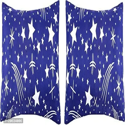 PCOTT Prime Collection 144TC 3D Printed Polycotton Double Bedsheet with 2 Pillow Covers (Multicolour, Size 87 x 87 Inch) - Blue with Stars 3D4-M-thumb4