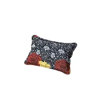 PCOTT Prime Collection 144TC 3D Printed Polycotton Double Bedsheet with 2 Pillow Covers (Multicolour, Size 87 x 87 Inch) - Black with Red  Yellow Flower 3D1-thumb3