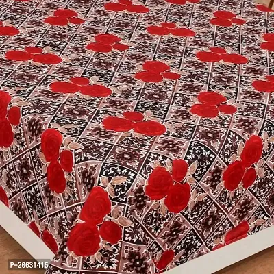 PCOTT Prime Collection 144TC 3D Printed Polycotton Double Bedsheet with 2 Pillow Covers (Multicolour, Size 87 x 87 Inch) - Triple Red Roses 3D-thumb2