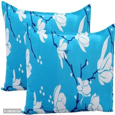 PCOTT Prime Collection 144TC 3D Printed Polycotton Double Bedsheet with 2 Pillow Covers (Multicolour, Size 87 x 87 Inch) - Sky Blue with White Flower 3D-thumb4