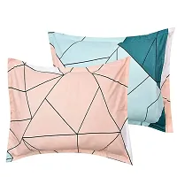 PCOTT Prime Collection 160TC Supersoft Glace Cotton Double Bedsheet with 2 Pillow Covers (Multicolour 90 x 90 Inch) - Greenish Lines 2 - Gold-thumb3