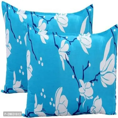 PCOTT Prime Collection 144 TC Polycotton 3D Printed Double Bedsheet with 2 Pillow Covers (Multicolour, Size 90 x 90 Inch) - Sky Blue with White Flower 3D3-thumb4