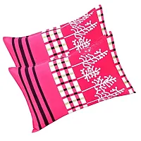 PCOTT Prime Collection 144 TC Polycotton 3D Printed Double Bedsheet with 2 Pillow Covers (Multicolour, Size 90 x 90 Inch) - Pink with Tree 3D1-thumb1