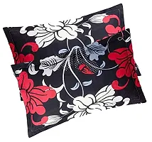 PCOTT Prime Collection 144TC 3D Printed Polycotton Double Bedsheet with 2 Pillow Covers (Multicolour, Size 87 x 87 Inch) - Black with Red  White Flowers 3-M-thumb2