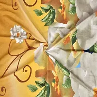 PCOTT Prime Collection 144TC 3D Printed Polycotton Double Bedsheet with 2 Pillow Covers (Multicolour, Size 87 x 87 Inch) - Yellow with White Roses 3D2-M-thumb3