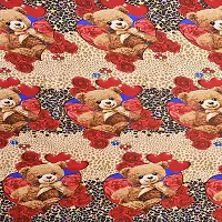 PCOTT Prime Collection 144 TC Polycotton 3D Printed Double Bedsheet with 2 Pillow Covers (Multicolour, Size 90 x 90 Inch) - Teddy Bear 3D1-thumb3