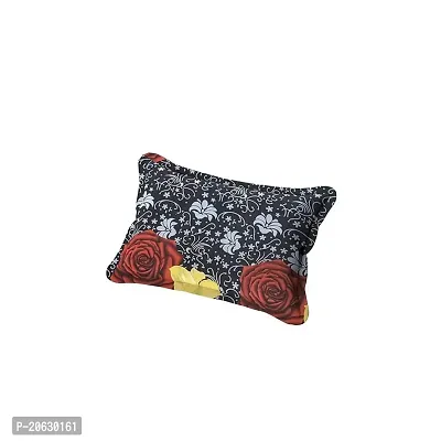 PCOTT Prime Collection 144TC 3D Printed Polycotton Double Bedsheet with 2 Pillow Covers (Multicolour, Size 87 x 87 Inch) - Black with Red  Yellow Flower 3D-M-thumb4