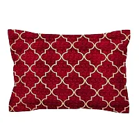 PCOTT Prime Collection 160TC Supersoft Glace Cotton Single Bedsheet with 1 Pillow Cover (Multicolour, Size 60 x 90 Inch) - Maroon Ring Damaas - Gold Single-thumb3