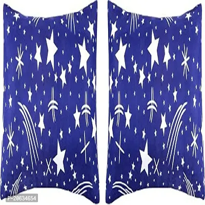 PCOTT Prime Collection 144 TC Polycotton 3D Printed Double Bedsheet with 2 Pillow Covers (Multicolour, Size 90 x 90 Inch) - Blue with Stars 3D9-thumb4