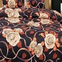 PCOTT Prime Collection 144 TC Polycotton 3D Printed Double Bedsheet with 2 Pillow Covers (Multicolour, Size 90 x 90 Inch) - New Brown 3D1-thumb2