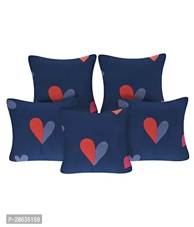 PCOTT 160 TC Supersoft Glace Cotton 8 pc Diwan Set, Multicolour (1 Single Bedsheet, 2 Bolster Covers and 5 Cushion Covers) - Blue Hearts-Diwan-thumb2