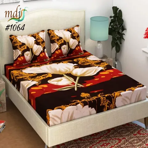 Printed Double Bedsheet with 2 Pillow Cover