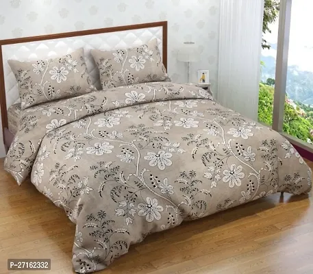 Fancy Glace Cotton Printed Bedsheet With 2 Pillow Covers-thumb0