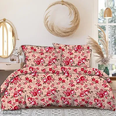 Fancy Glace Cotton Printed Bedsheet With 2 Pillow Covers-thumb0