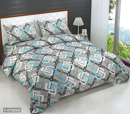 Fancy Glace Cotton Printed Bedsheet With 2 Pillow Covers-thumb2