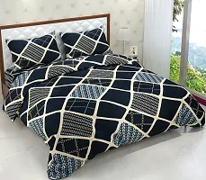 Fancy Glace Cotton Printed Bedsheet With 2 Pillow Covers-thumb1