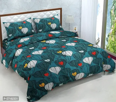 Fancy Glace Cotton Printed Bedsheet With 2 Pillow Covers-thumb2