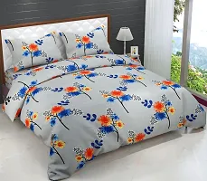 Fancy Glace Cotton Printed Bedsheet With 2 Pillow Covers-thumb1