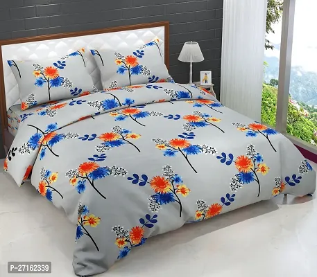 Fancy Glace Cotton Printed Bedsheet With 2 Pillow Covers-thumb2