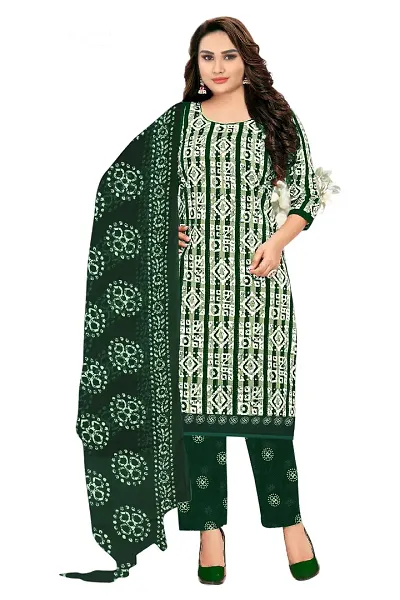 Stylish Art Silk Printed Unstitched Suit