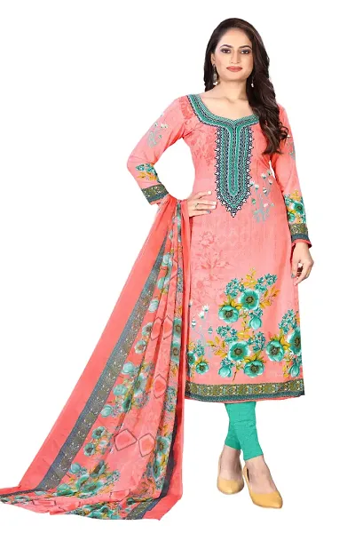 Wow Ethnic Unstitched Salwar Suit Dress Material For Women Light