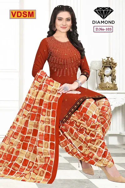 Stylish Atrt Silk Printed Unstitched Suit