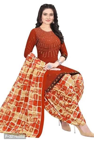 Beautiful Art Silk Unstitched Dress Material with Dupatta-thumb3