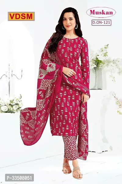 Unstitched Crepe Salwar Suit Material Printed-thumb0