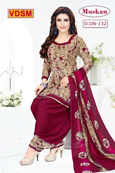 Classic Synthetic Dress Material with Dupatta