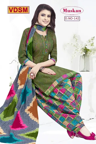 Elegant Art Silk Dress Material with Dupatta For Women