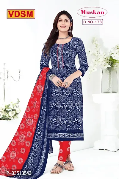 Unstitched Art Silk Salwar Suit Material Printed